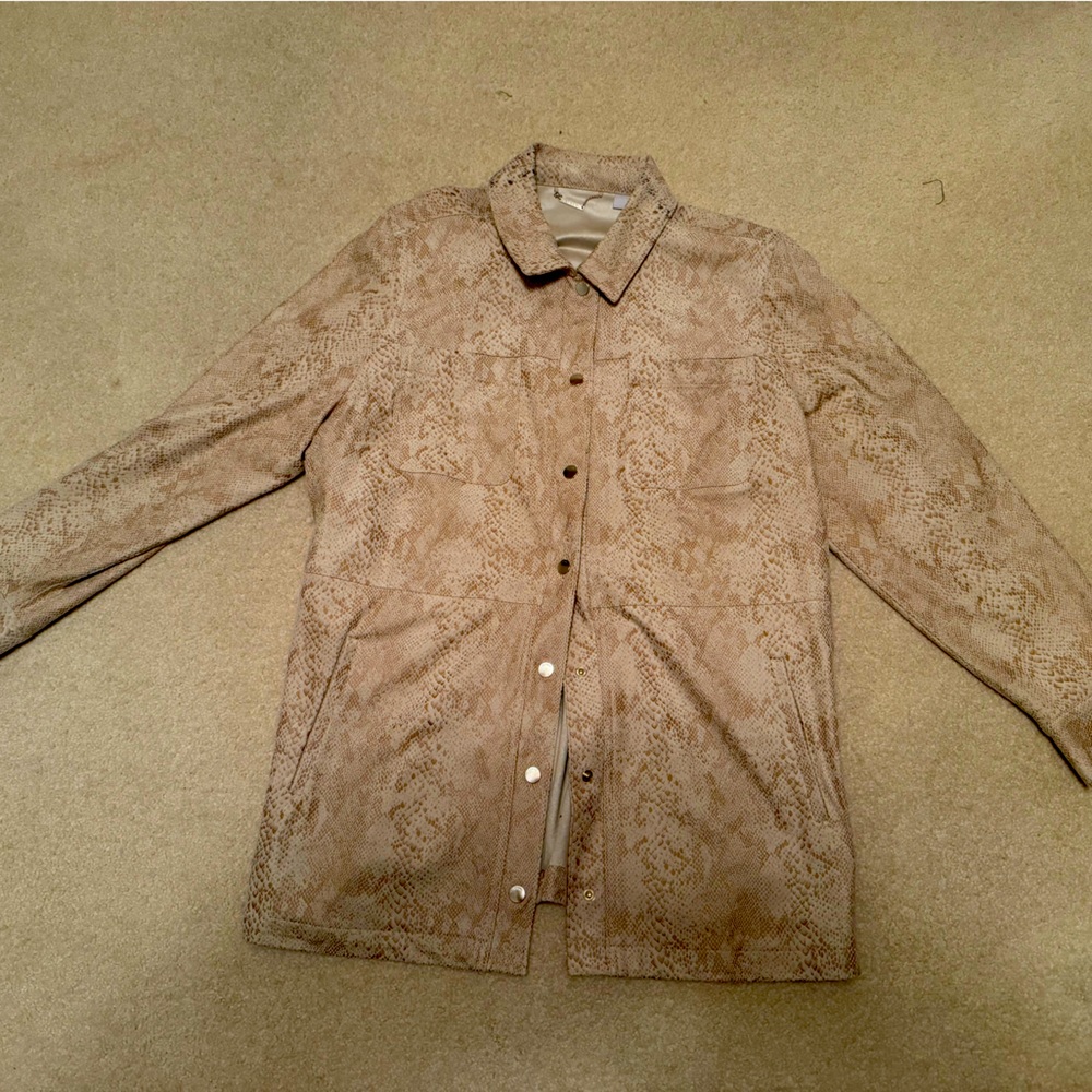 Faux leather snakeskin shacket from Chico’s